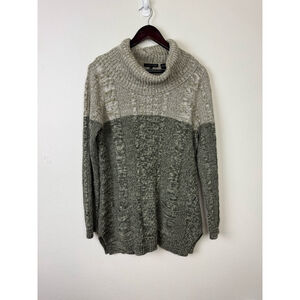 Jeanne Pierre Women’s Cowl Neck Cotton Sweater Large Lagenlook Boho Artsy Knit